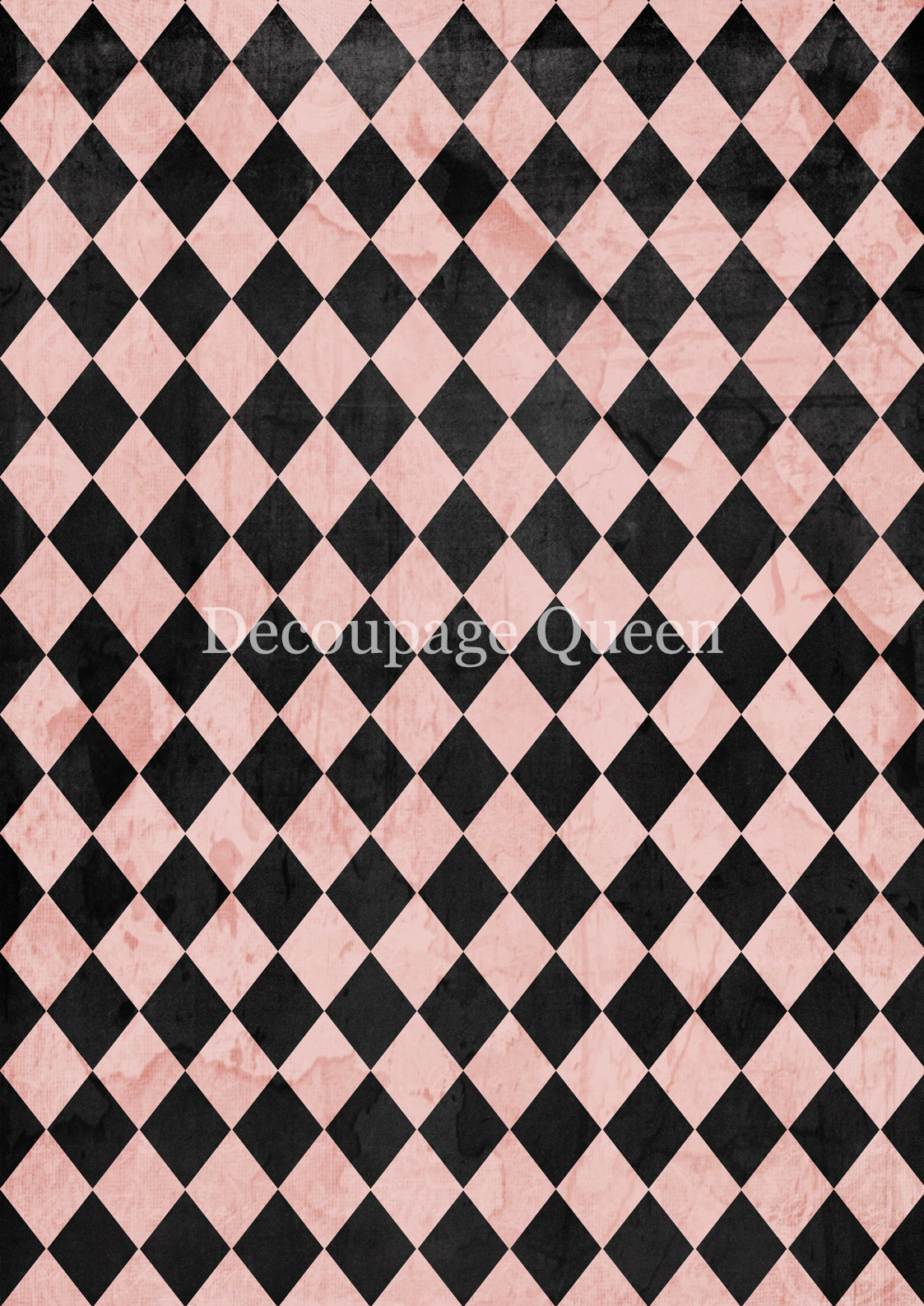 Decoupage Queen Rice Paper - Pink and Black Harlequin