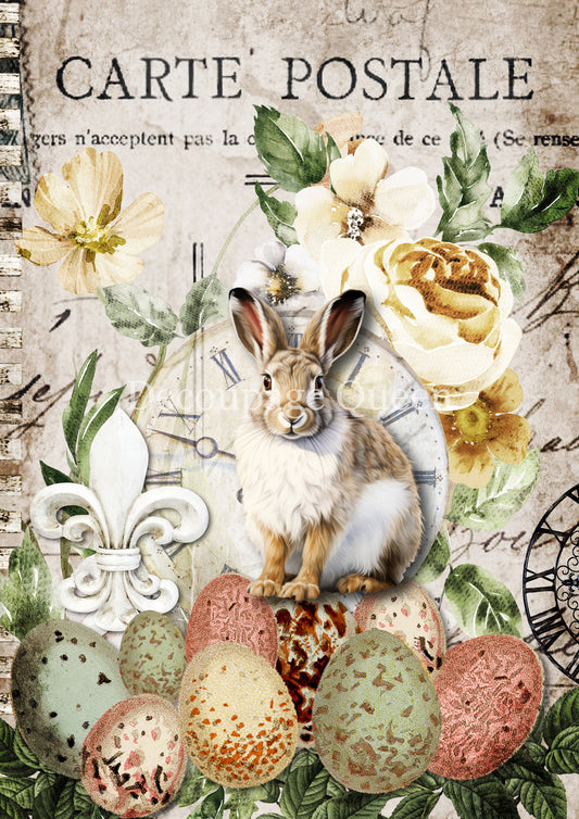 Decoupage Queen Rice Paper - Easter Postcard