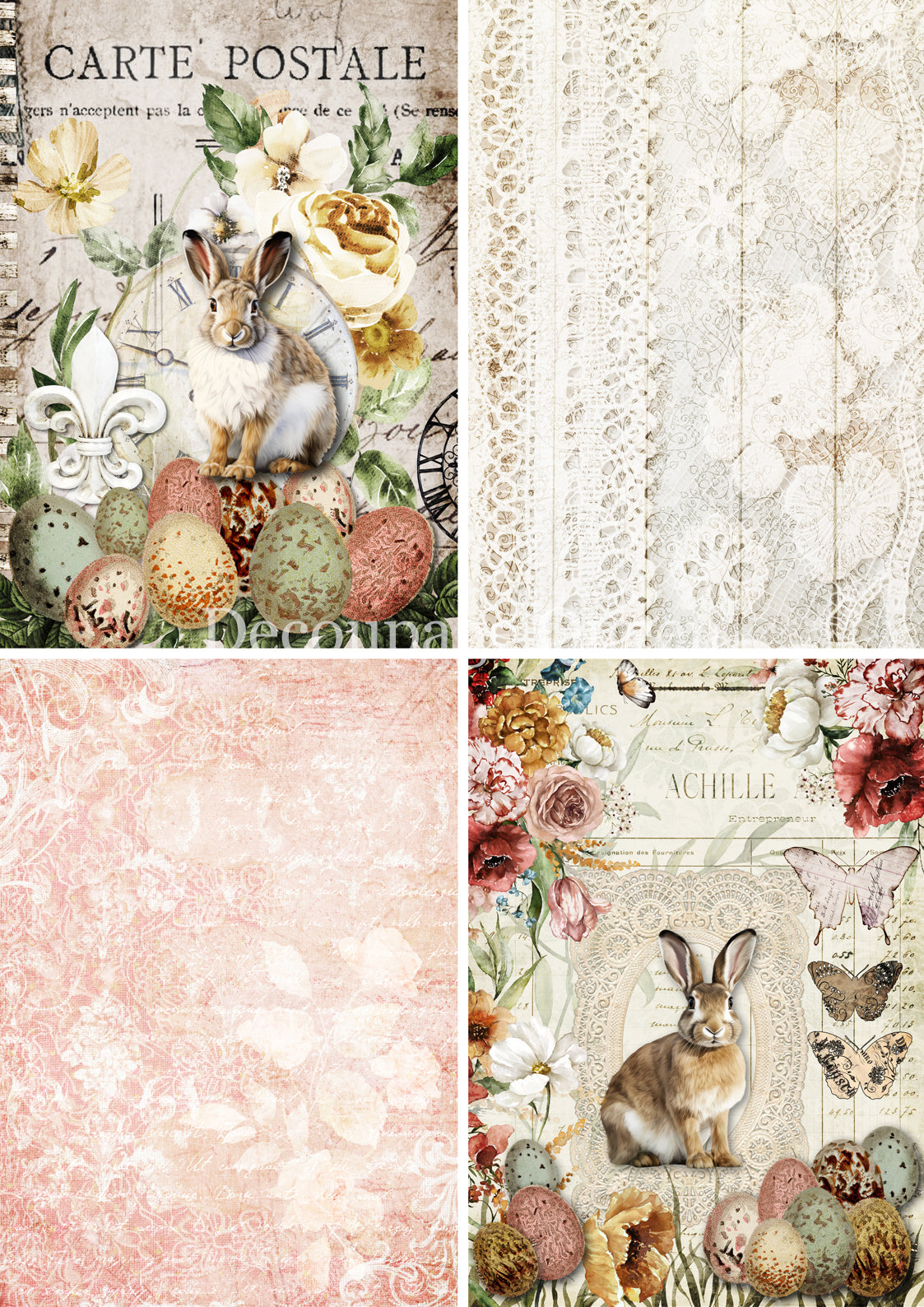 Decoupage Queen Rice Paper - Vintage Easter 4 Pack