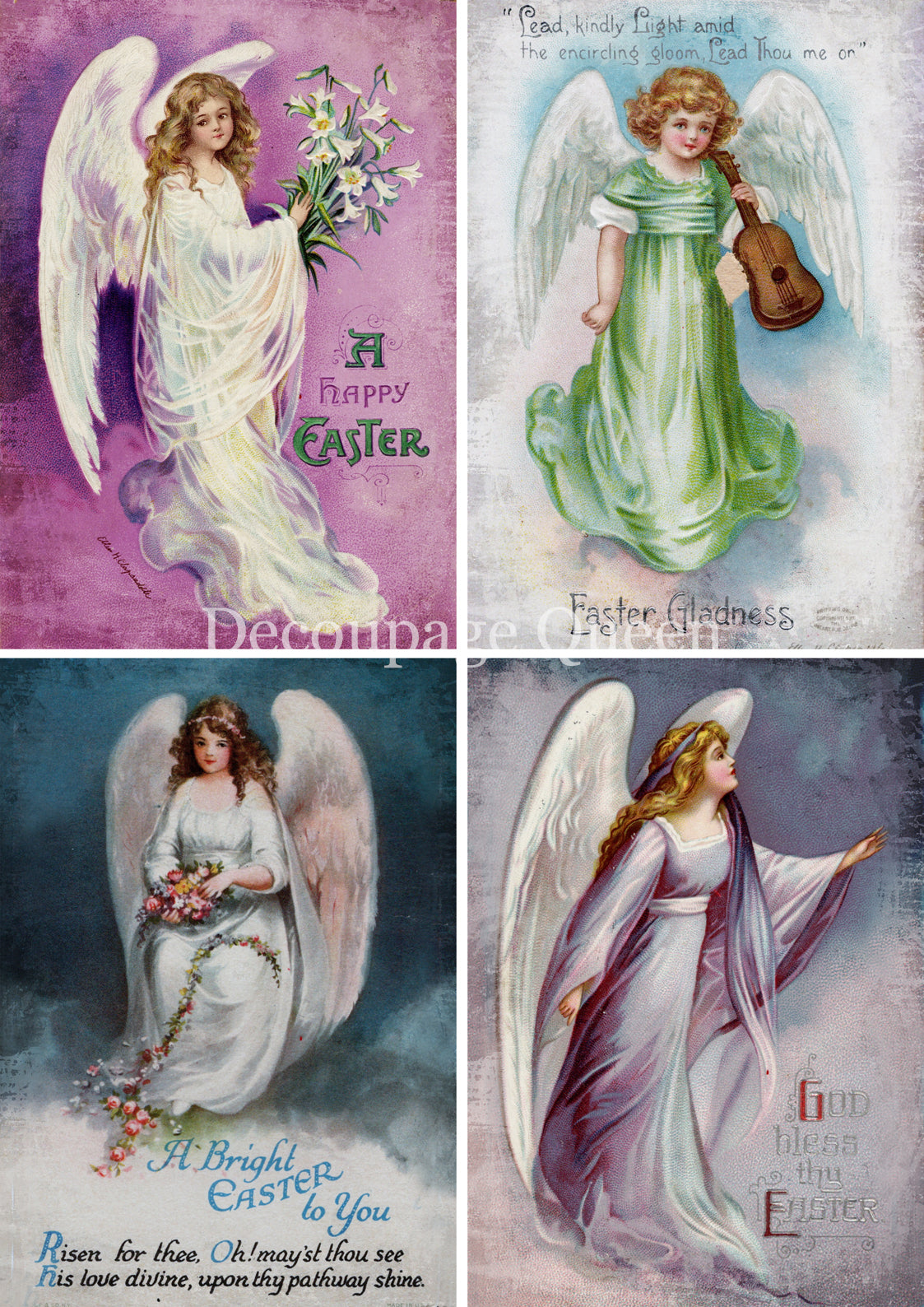 Decoupage Queen Rice Paper - Blessed Angels 4 Pack