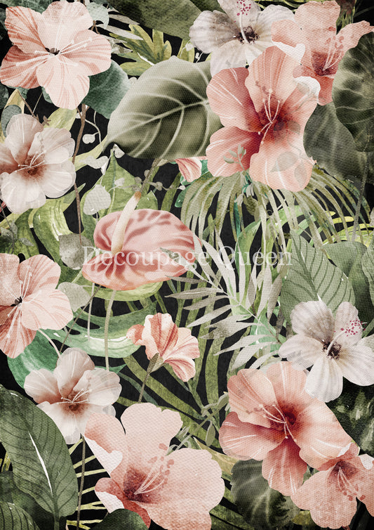 Decoupage Queen Rice Paper - Hibiscus
