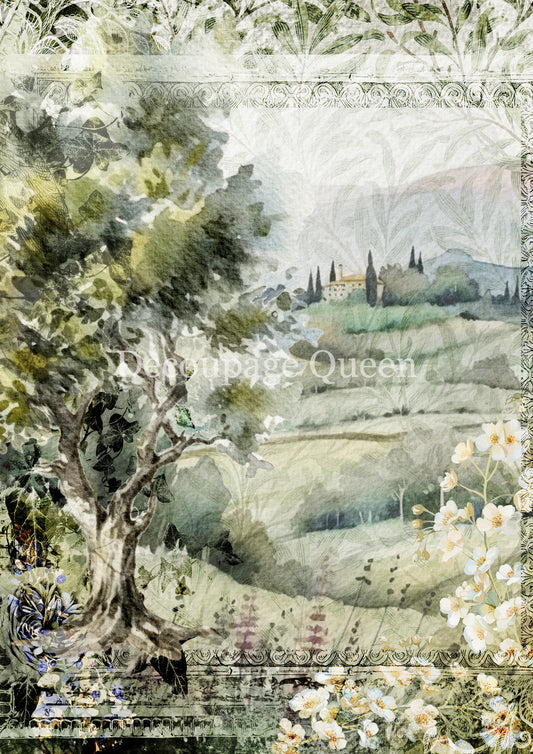 Decoupage Queen Rice Paper - Italian Vineyard