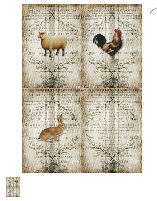 Decoupage Queen Grain Sack 4 Pack Rice Paper