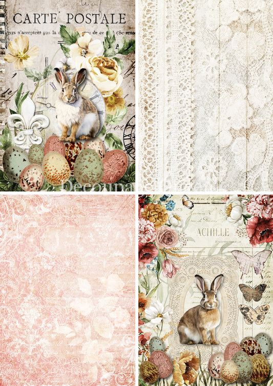 Decoupage Queen Rice Paper - Vintage Easter 4 Pack