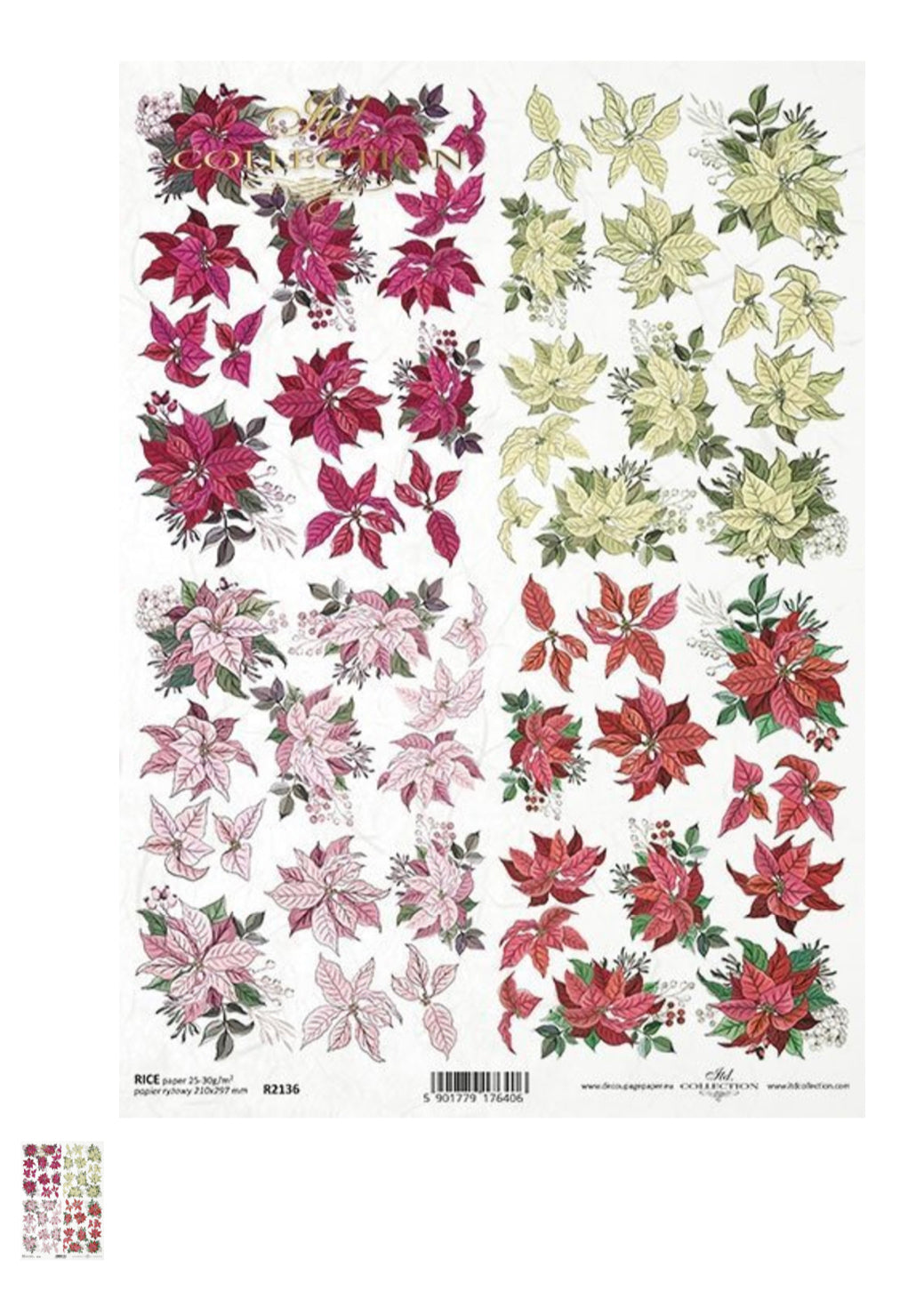 ITD Collection - 4 Pack of Poinsettias