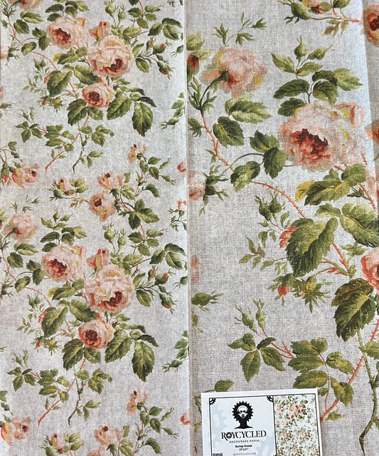 Roycycled Burlap Roses Decoupage Paper
