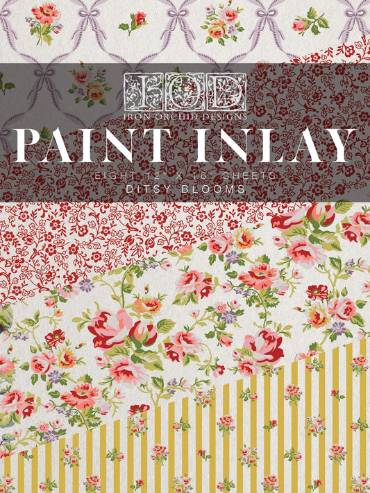 Ditsy Blooms IOD Paint Inlay