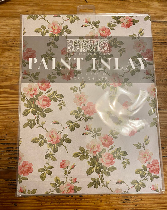 Rose Chintz IOD Paint Inlay 12x16 Pad